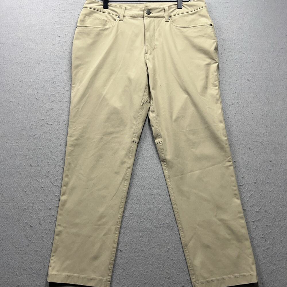 Lululemon ABC Slim Fit 5 Pocket‎ Pants Mens 33x27 Beige Stretch LM5AQYS
